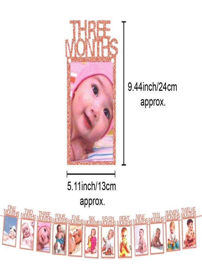 AMFIN ® Babies Photo Banner Frame (12 Months, Rose Gold) - Image 3